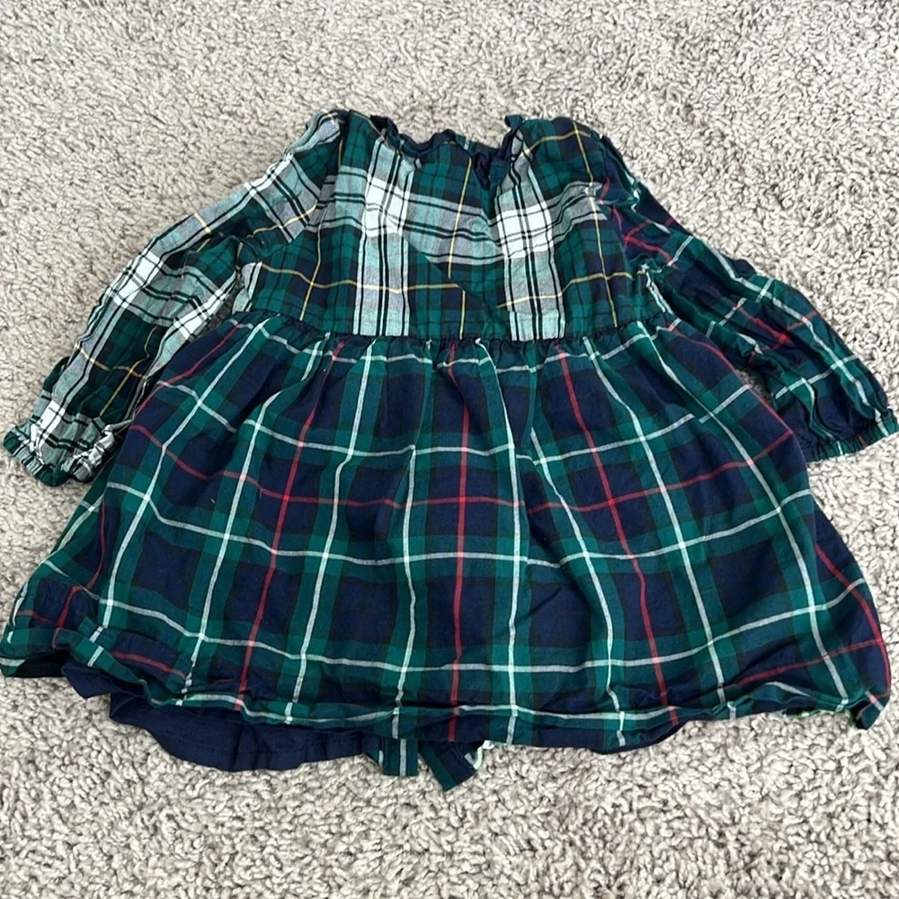 BabyGap Green Plaid Long Sleeve Baby Toddler Dress